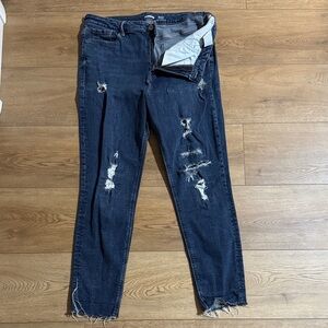 Distressed Blue Jeans